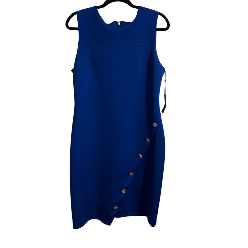 Tommy Hilfiger Asymmetrical Sleeveless Blue Scuba Dress size 12